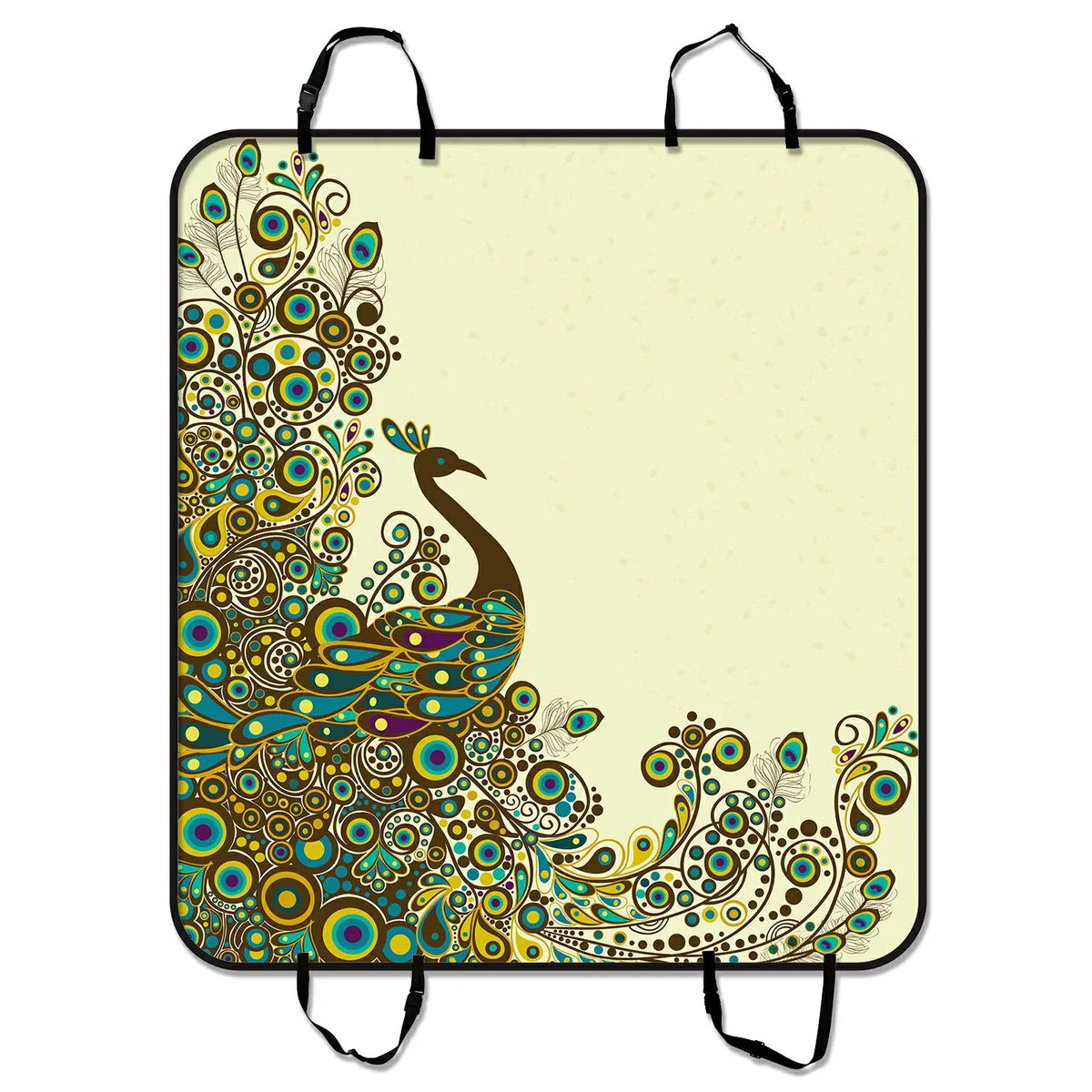 Trucks Pet Peacock Car Mat Dog Cargo Trunk GCKG Mat 54x60 and Beautiful Mat Hammock Pattern SUV Car inches Seat Cars For Cover Seat