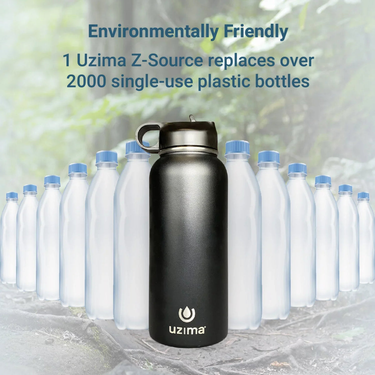 Hiking, (Leopard) Go. - Purification Exterior. for Z-Source and Camping, Capacity liquid Uzima liquid Steel the Backpacking, on Double-Walled Travel. with Bottle Filtered 32oz Large Stainless
