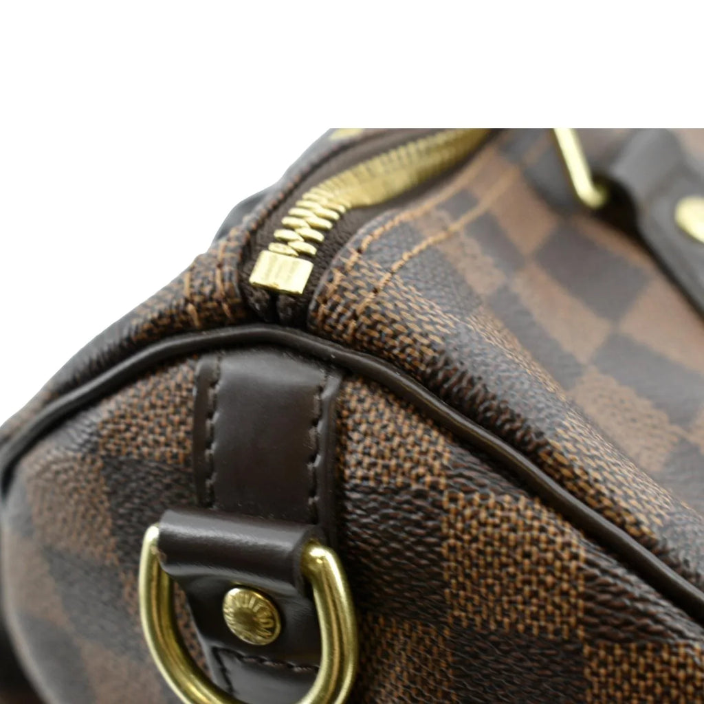 Damier Bag Ebene Speedy Shoulder 30 Bandouliere Brown Pre-owned