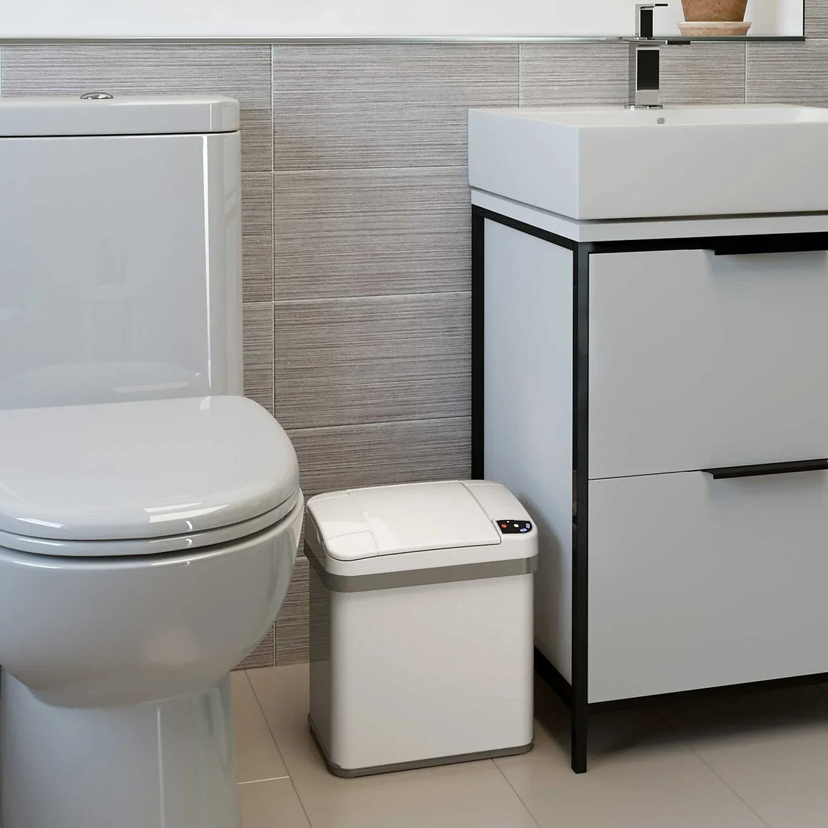 System with Sensor Control AbsorbX Rectangular Can halo Stainless Odor Trash and Steel Fragrance
