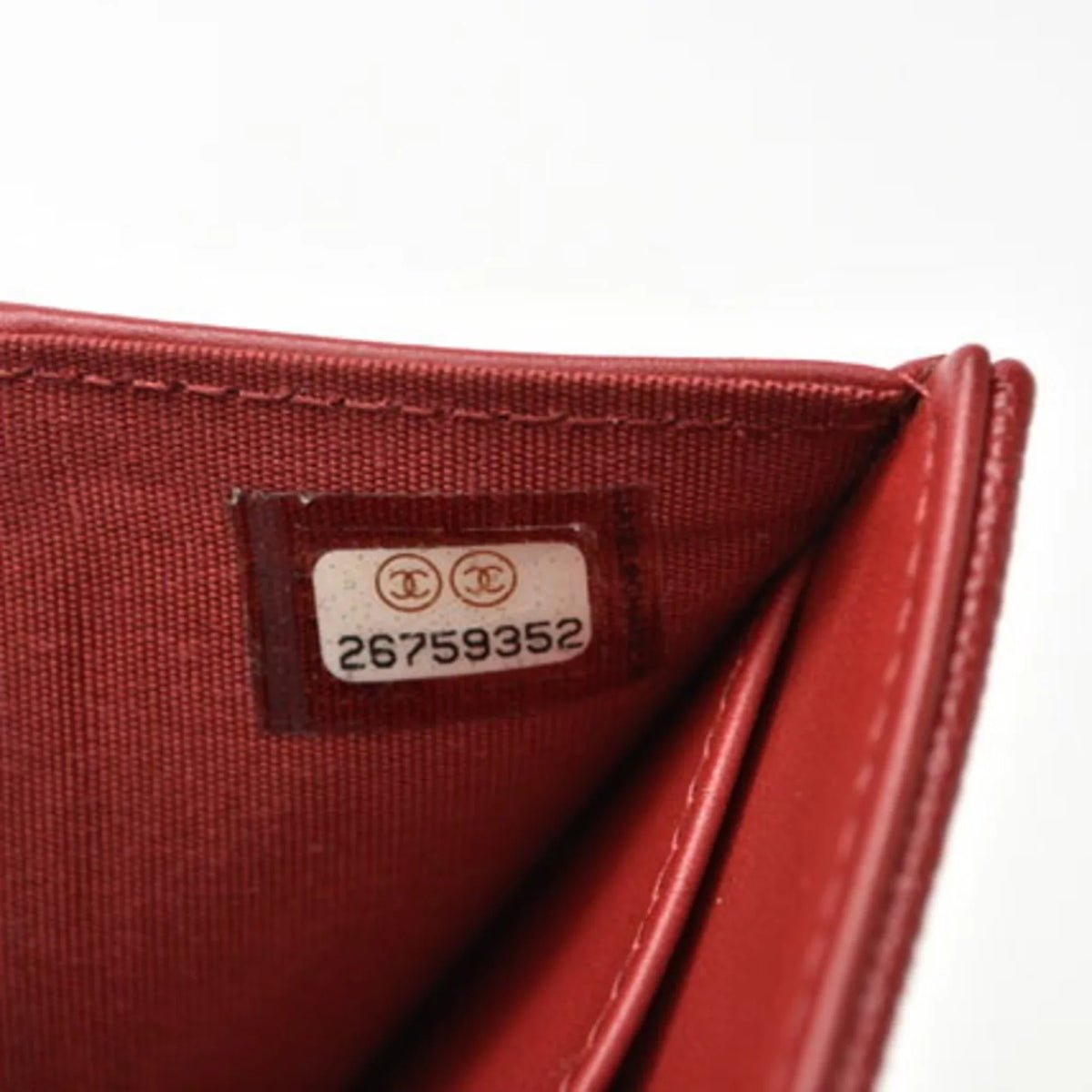 Pre-Loved Chanel Wallet Chanel Here Mark Caviar Skin Dark Red (Like New)