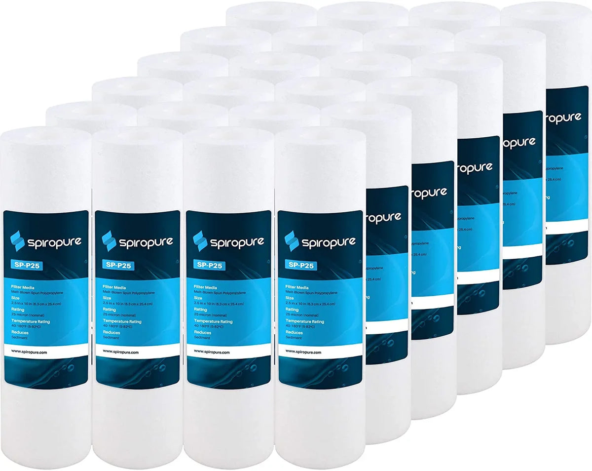 of 24) (Case Polypropylene Filter Micron SpiroPure 155015-43 Sediment Melt-Blown P25 25 Spun Cartridge SP-P25 10x2.5 liquid