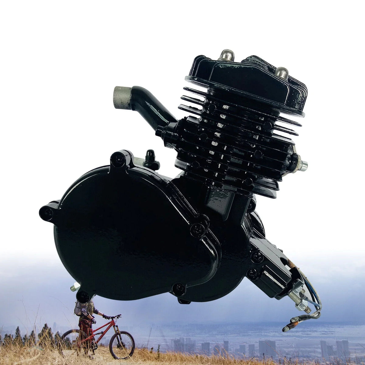 Miumaeov 80Cc 2-Stroke Full Assembled Motorized Bike Bicycle Motor Petrol Gas Engine Single Cylinder Air-Cooled Black