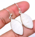925 Valentine's White Silver Gift, Jewelry Gift, Day Plated Woman India 1.76" Jewelry Scolecite Gemstone Birthday For Earring A379, Beautiful -