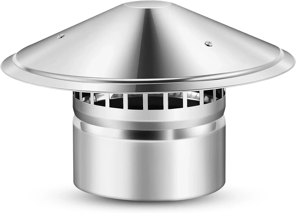 6 Inch Cone Top Chimney Cap Stainless Steel Cone Cap With Screen Chimney Cover Outside Roof Silver Fireplace Screen Cover Exterior Stove Pipe Topper For Vent Flue Family Kitchen Cooking