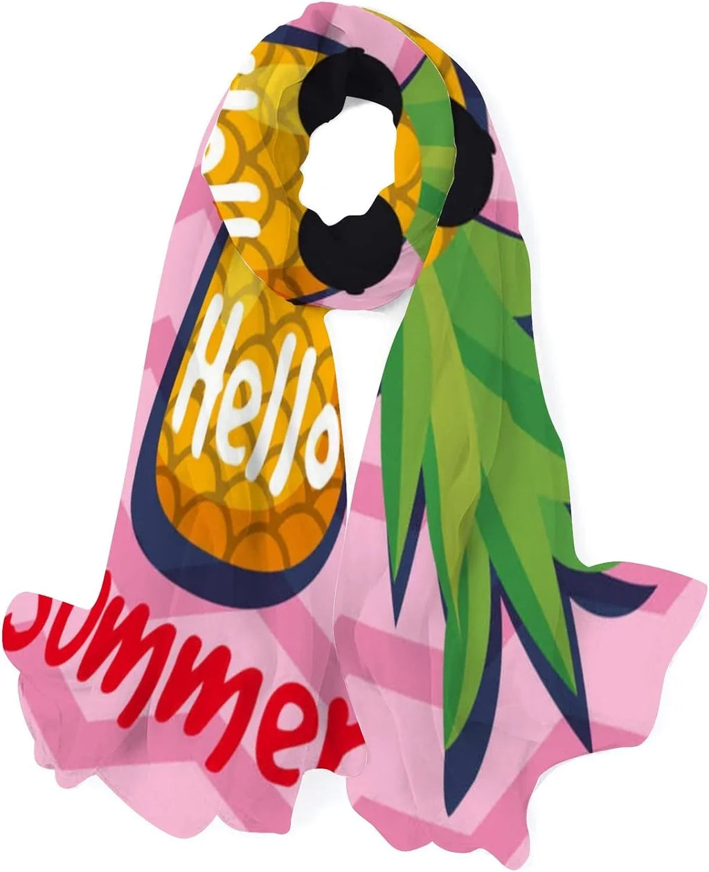 Wrap Pineapple Scarves for Lightweight Women Hyjoy Scarf Silk Beautiful Summer Girls Long Shawl Neck with