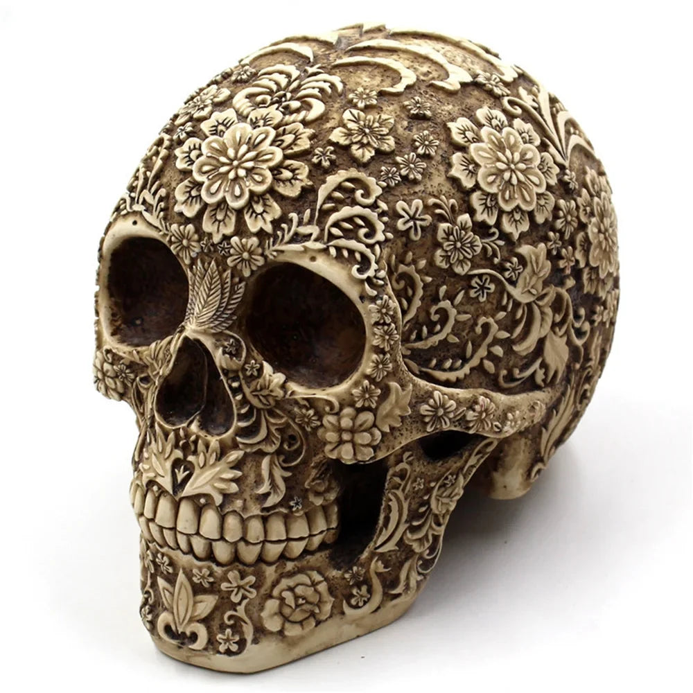 Skull And Props European Skull Trade Decoration Spoof American Retro Menghua Horror Foreign Halloween Decoration Face Mai Resin