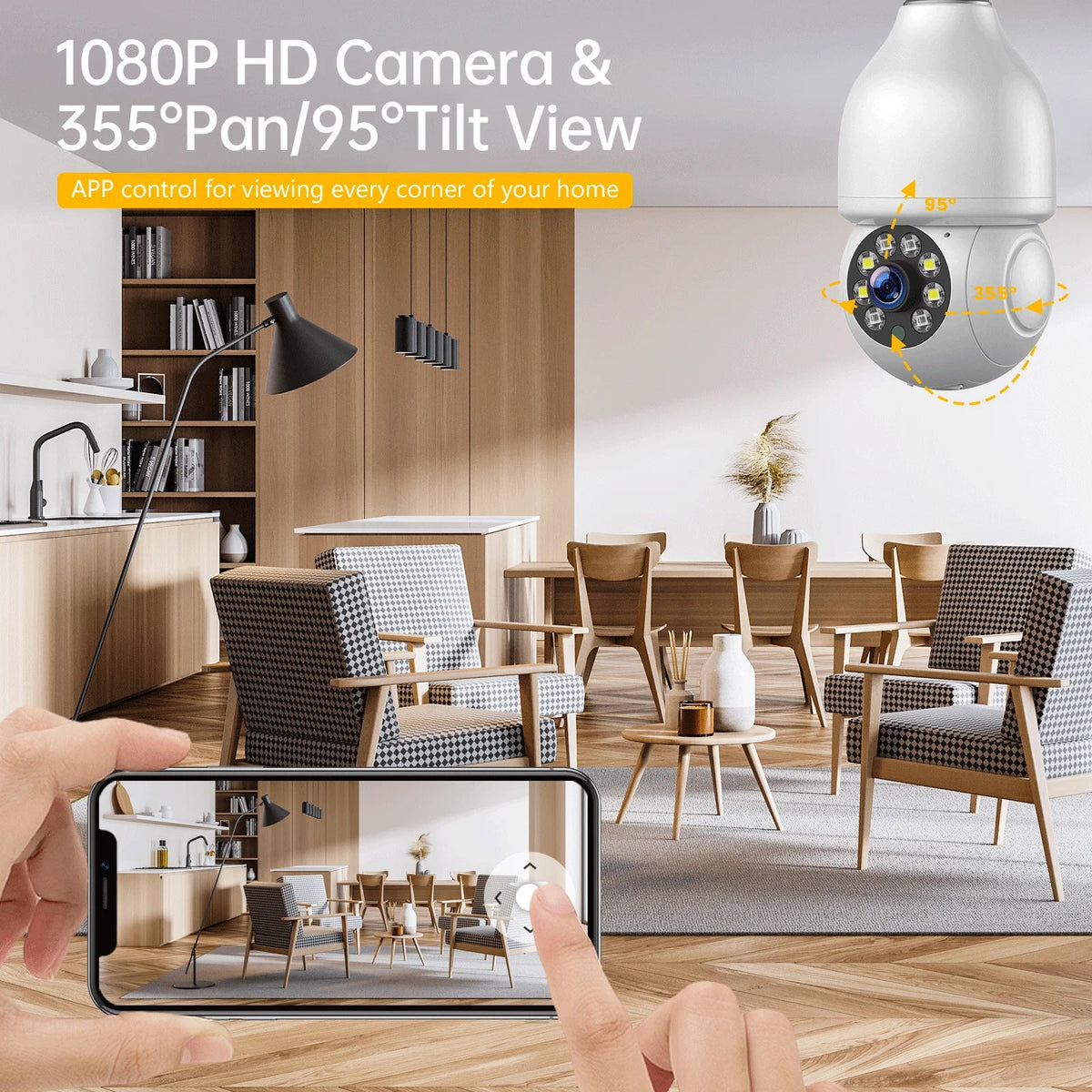 2 Light PACKS WiFi Wireless Security Camera Bulb SC16 Toguard Surveillance Dome exterior Camera