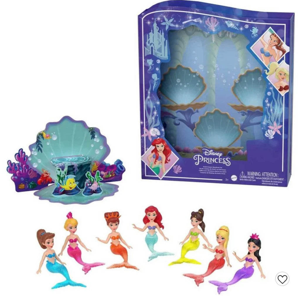 Disney The Little Mermaid Princess Ariel & Sisters Storybook Set New With Box