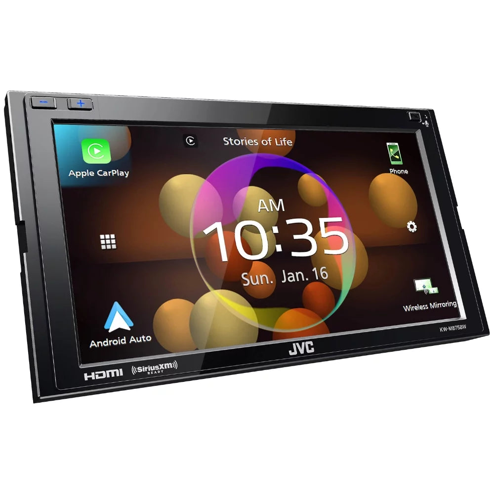 Digital Multimedia New CarPlay 6.8" KW-M875BW Camera Backup JVC w/ & Receiver