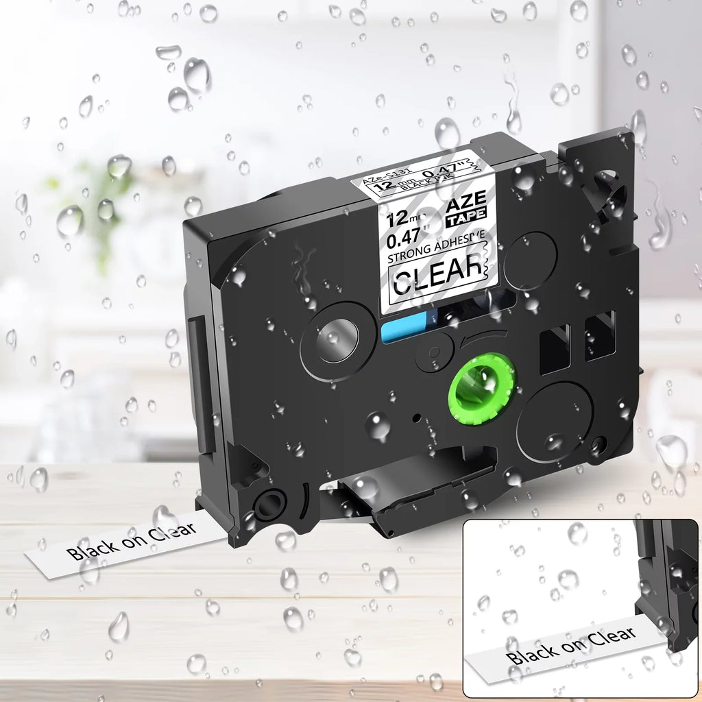 Clear TZ-S131 12mm TZe-131 Brother 100PK Strength TZe TZ-131 TZe-S131 Extra Black P-touch on Compatible TZ GREENCYCLE Tape Label Laminated for