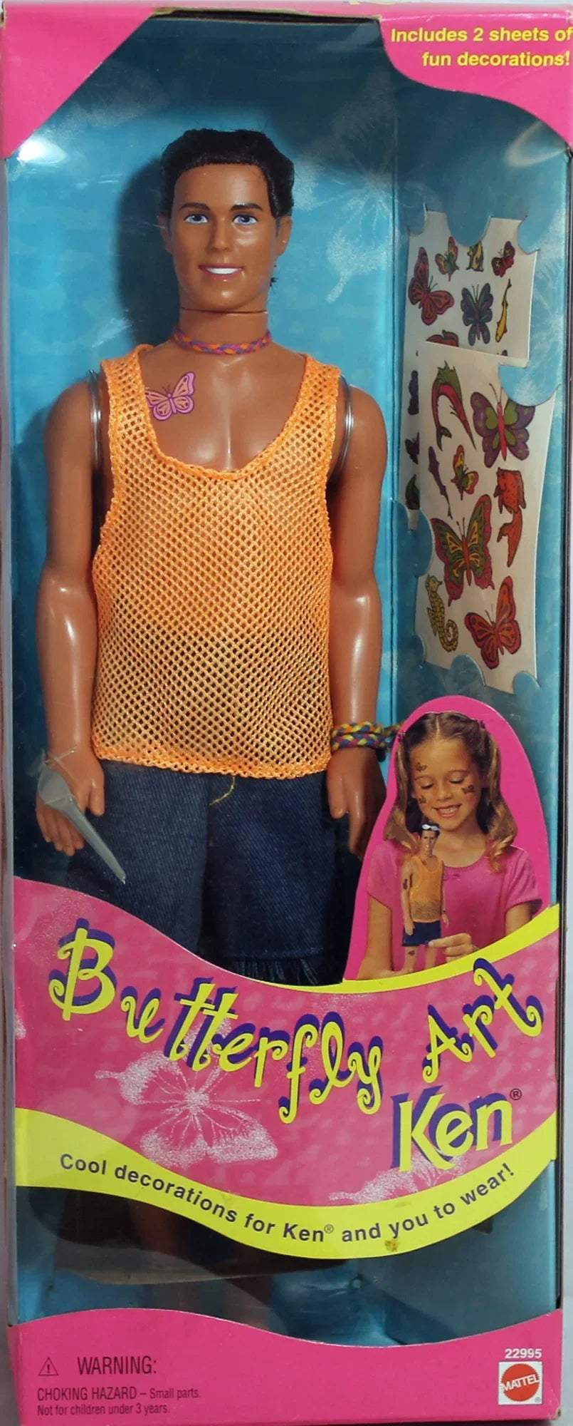 Art Non-Mint Butterfly NRFB, Barbie, (22995) Box 1998 Ken