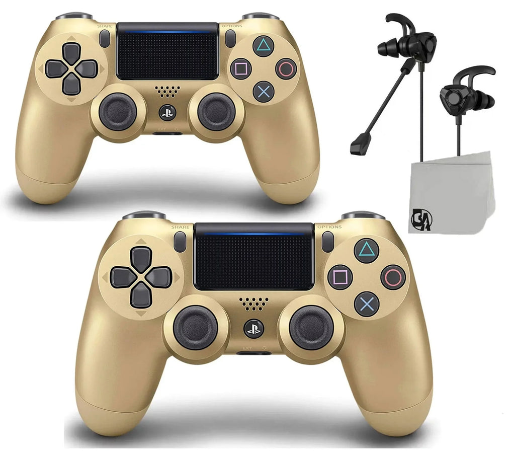'- PlayStation BOLT 4 Earbuds With Wireless Bundle DualShock New Controller 2 Like Gold - AXTION