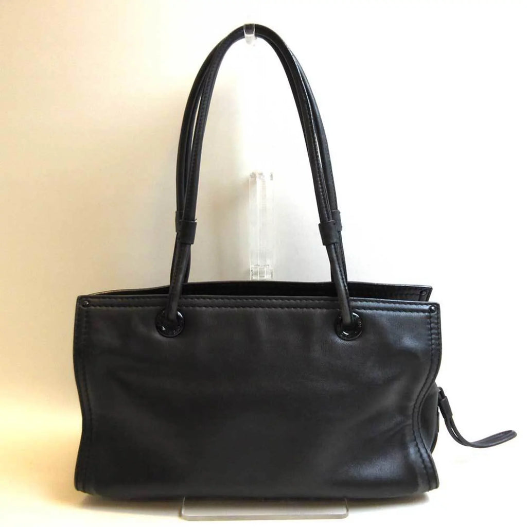 (Good) Tote Black Pre-Owned Bag Loewe Leather Shopper Semi-shoulder Women's