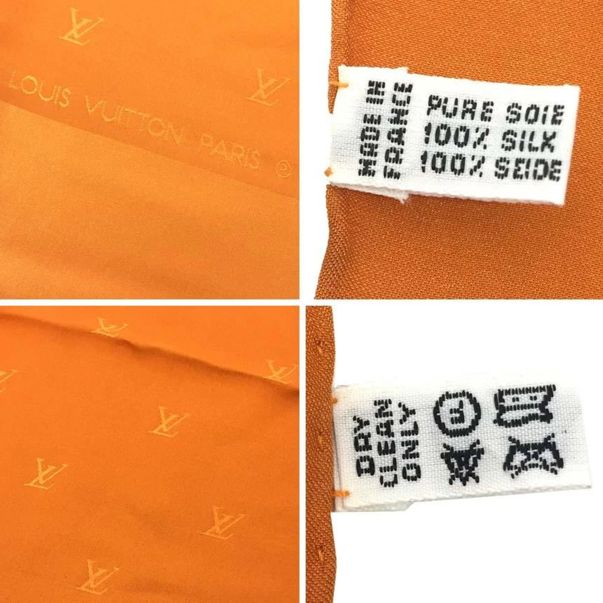 Orange Monaco Muffler Carré (Good) Silk Pre-Owned Scarf Men's Women's Monogram 100%