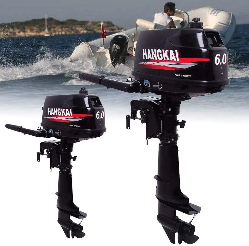 Fetcoi 6Hp 2-Stroke Outboard Moto Fishing Inflatable Boat Engine Water Cooling Cdi System Durable Cast Aluminum Construction
