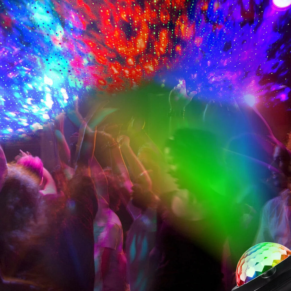 W/ LED Party Light Stage Bluetooth Lamp Disco RGB Speaker DJ Ball Strobe Remote