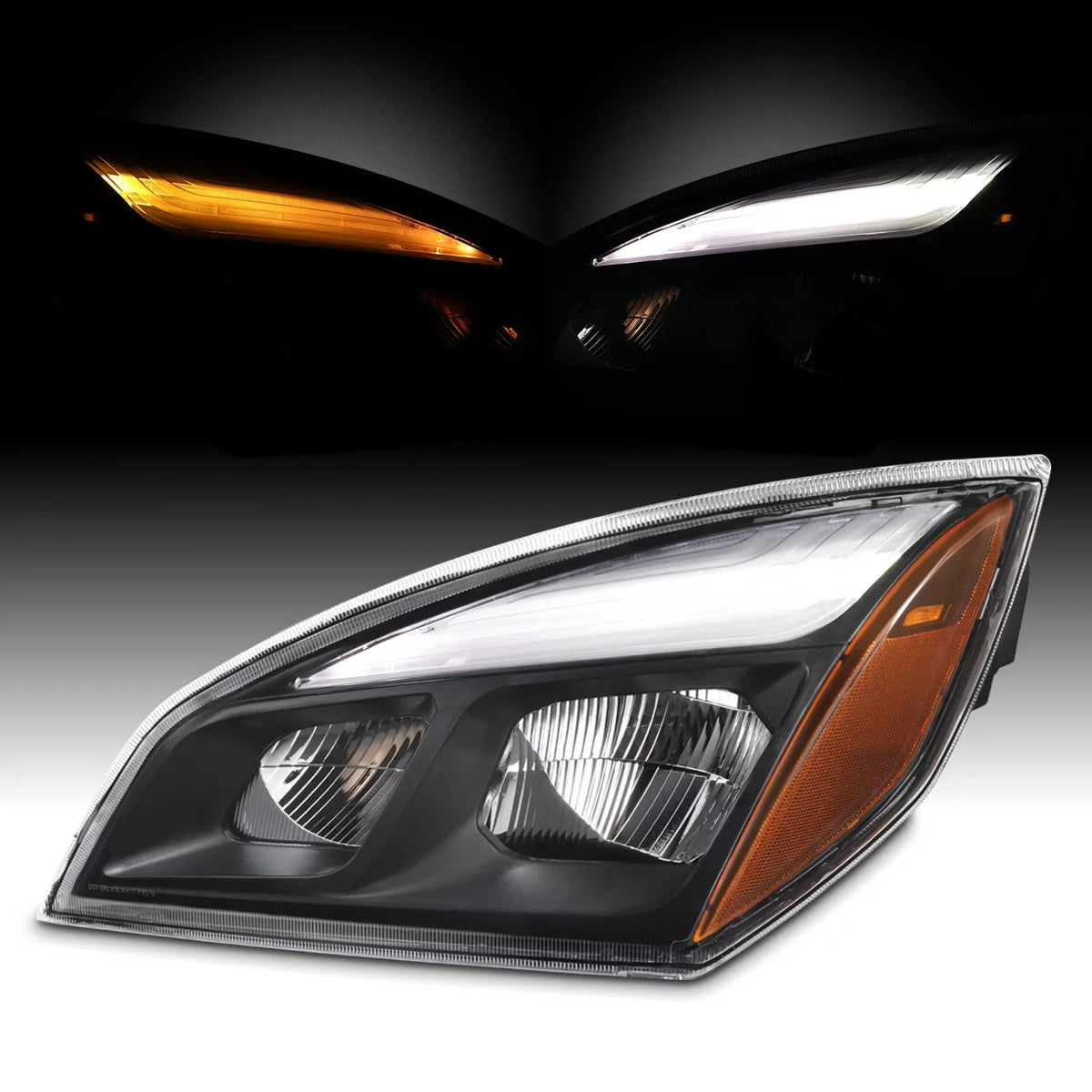 '- 113 Headlights - AKKON 2018-2023 Side OE Freightliner Replacement 126 Cascadia Black 116 Fits Full-LED Driver Housing 125
