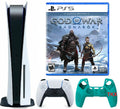 2022 Newest Playstation_Ps5 Gaming Console Disc Version Bundle With God Of War Ragnark / Silicone Controller Cover Skin