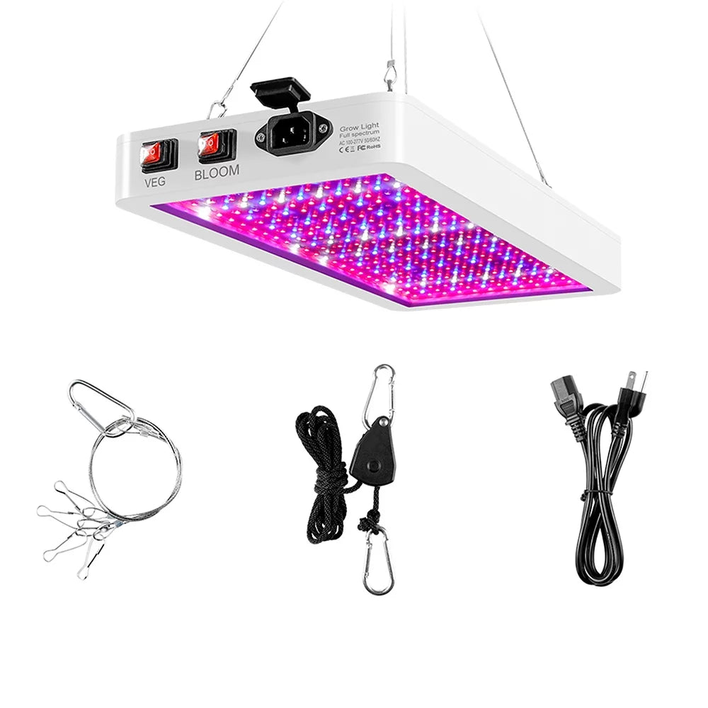 312 Greenhouse Waterproof, Seedlings, Spectrum Plant Indoor 2000W Flowers, Full IP65 with - Light Ideal Grow LEDs with LED Switch, Growing Veg/Bloom Lamp for