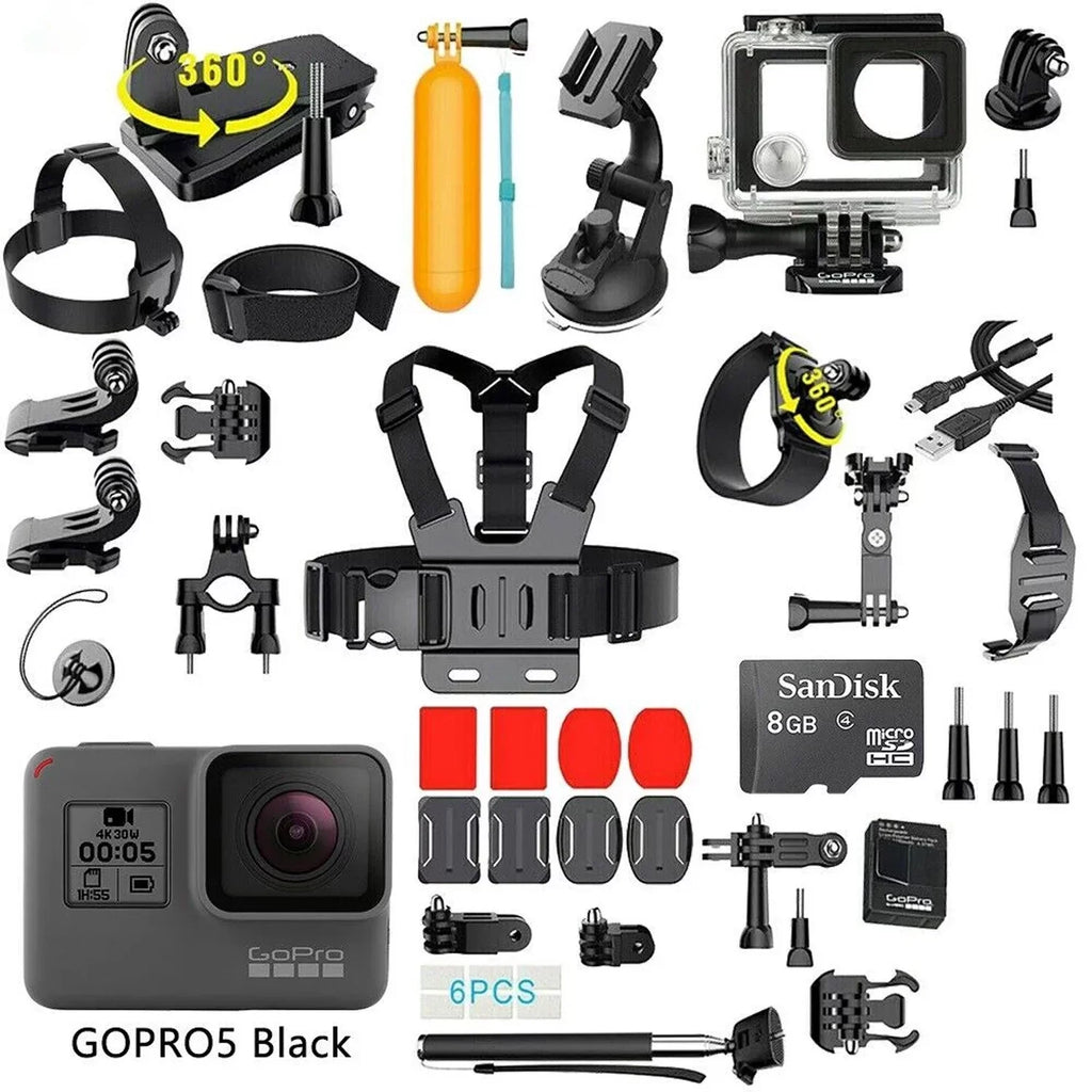 Restored Gopro Hero 5 Black Edition 4K Action Sport Camera Chdhx501 With 35In1 Gopro Action Camera Accessories Kit Ecommerce Package (Refurbished)