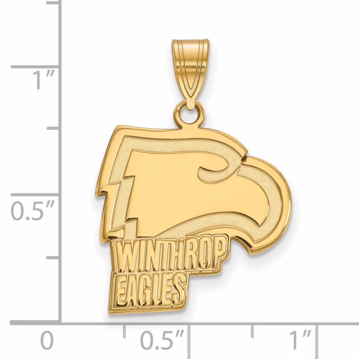 (WU) Official LogoArt Yellow Pendant Licensed Large Gold Winthrop University 14k Collegiate