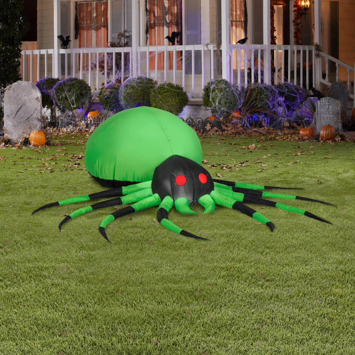 Spider Inflatable 4FT Airblown Green Halloween Inflatables