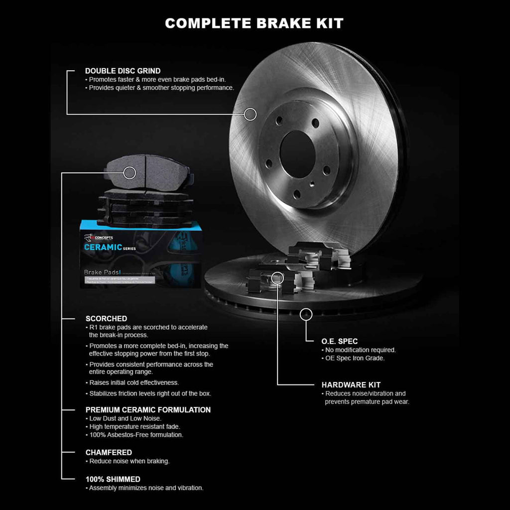 R1 Concepts Wfwh1 76176 R1 Concepts E Line Series Brake Rotor With Ceramic Fits Select: 2012-2018 Toyota Yaris