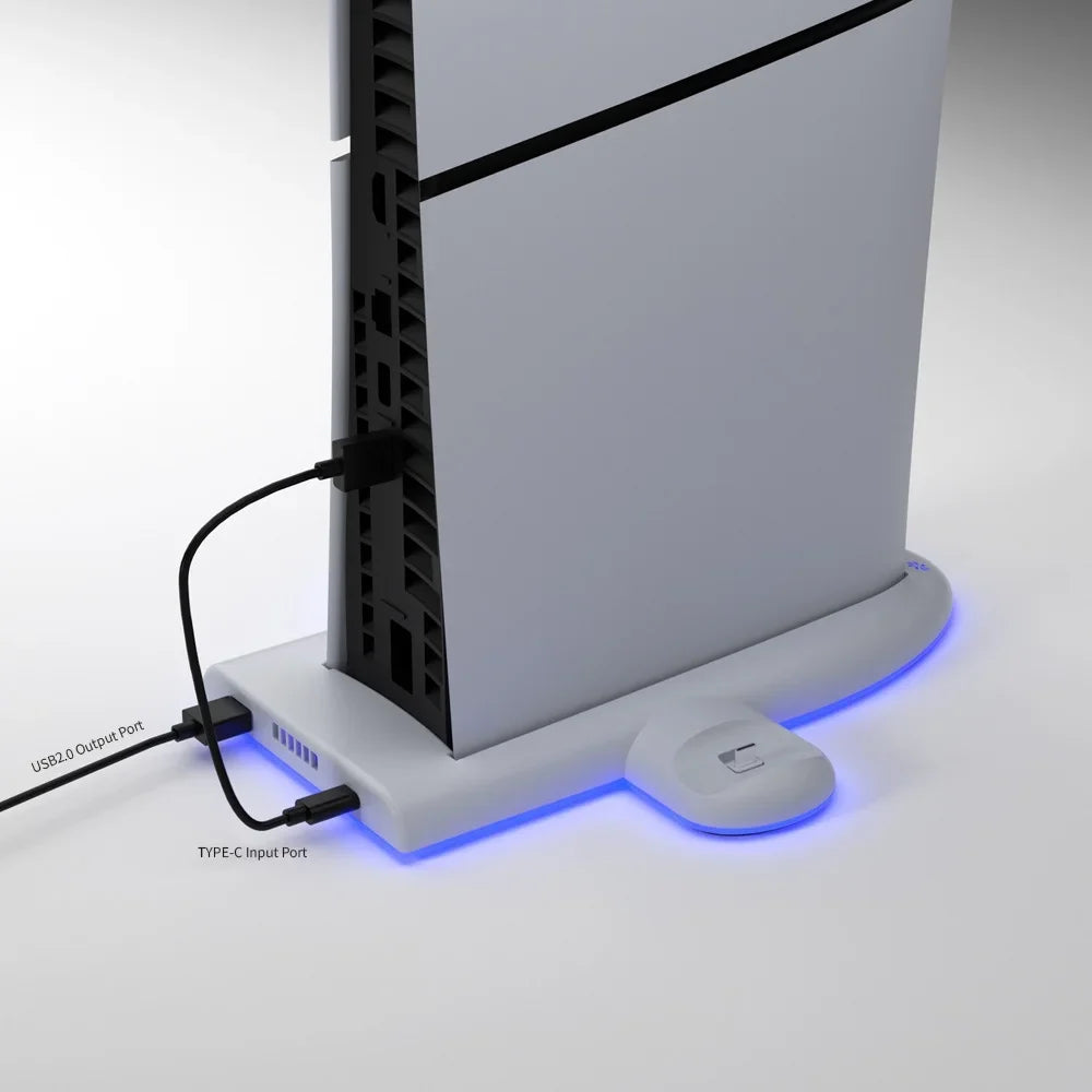 For For Cooling Cooling Base with Station Console PS5 Light Fast Controller Stand Accessories Slim, Dual PS5 RGB Controller Charger Charging