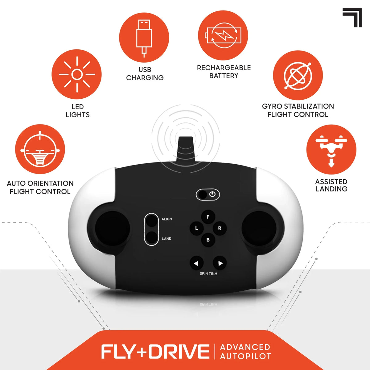Range Altitude, and Drone IMAGE Max 5in Drive Rechargeable 215ft 250ft Long Fly + RC, Control Function Dual SHARPER