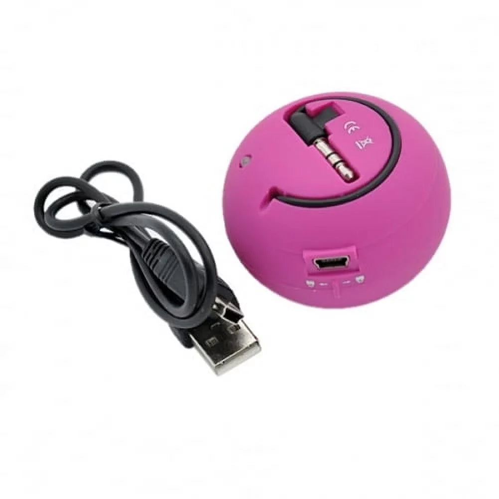 Wired Portable Loud Speaker Pink Multimedia Audio System Rechargeable Compatible With Alcatel Onyx - Lg V50 Thinq 5G, G8 Thinq - Motorola Moto G7 Power Play - Nokia 3.1 Plus
