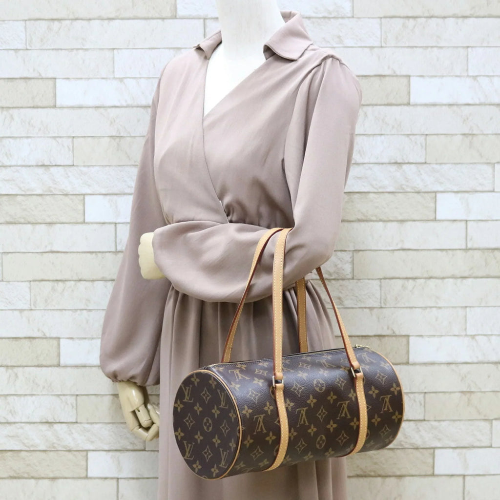 Pre-Owned Bag M51385 Women's (Good) Brown Monogram 30 Canvas Shoulder Papillon