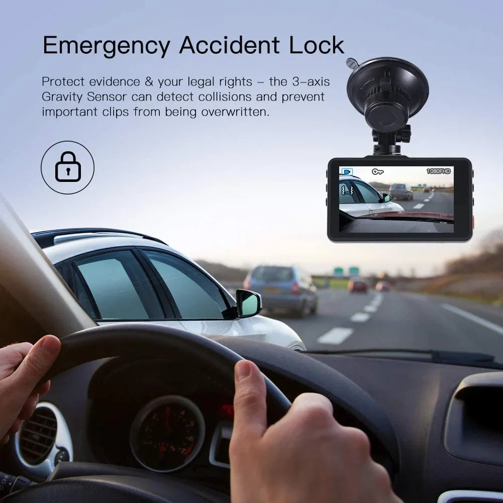Monitor, 170° C450 Camera 3" Parking Dash APEMAN Car 1080P Black Cam Angle Screen, FHD Wide