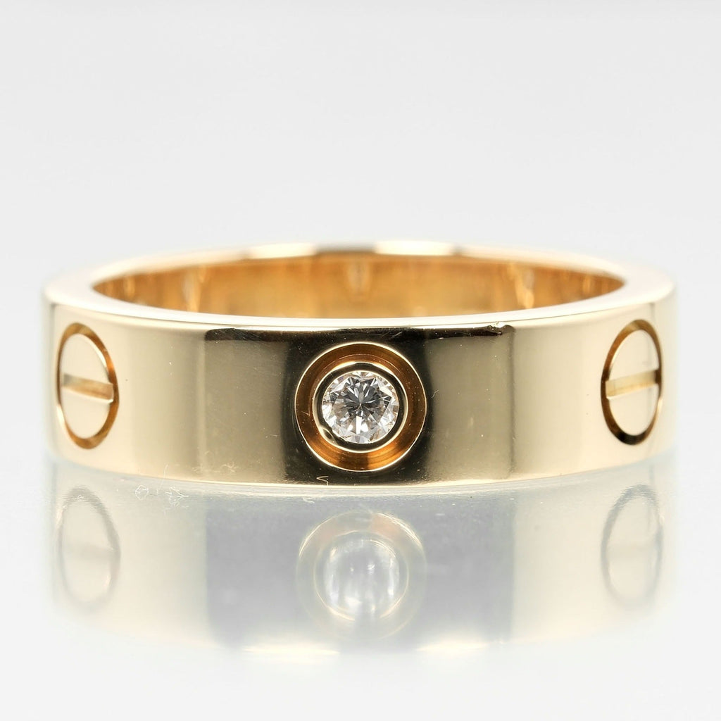 3P, (Good) Pre-Owned dimension approx. 8.67g, K18 half Cartier diamond, I132124019 yellow ring, 15 gold, Love