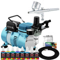 Colors Airbrushing Gravity 6 System Multi-Purpose and Airbrush - Compressor Primary Opaque Kit Air Acrylic Master Feed