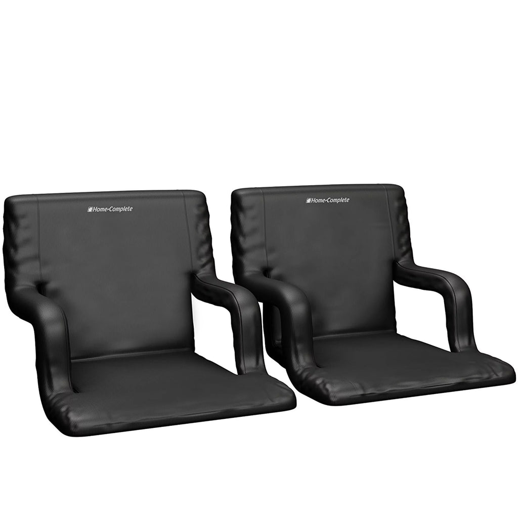 Stadium Seat Chair, 2 Pack- Bleacher Cushions With Padded Back Support, Armrests, 6 Reclining Positions And Portable Carry Straps By Home-Complete