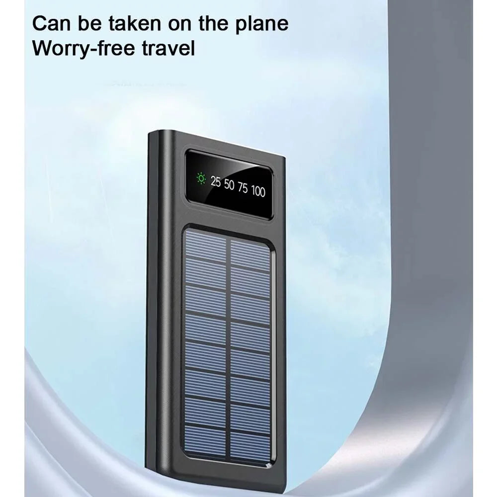 Waterproof Solar Power Bank 9000000Mah Portable External Battery Charger