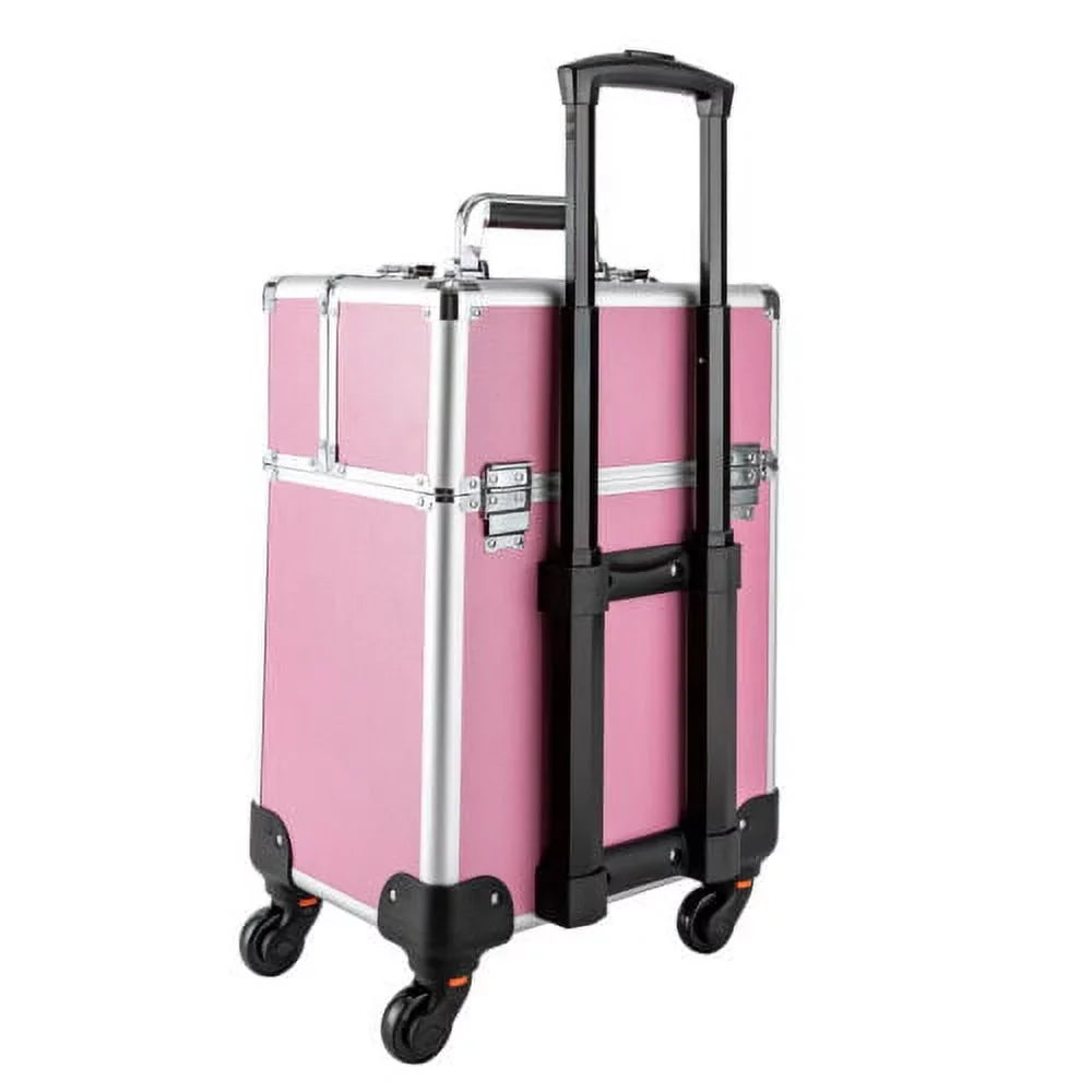 Case Trolley Extendable Train Box Space Makeup Storage Cosmetic Large Rolling