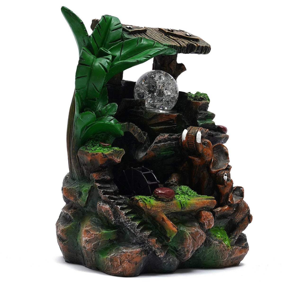 Tabletop Water Fountain With Led Rolling Ball Feng Shui Waterfall Fountain Home Indoor Water Fountain Led Lamp Tabletop Resin Rockery Fengshui Waterfall Decor