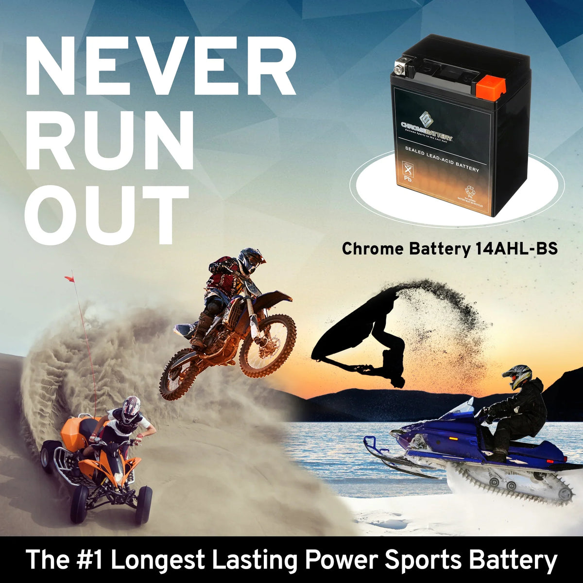 Battery (14AHL-BS Suzuki 1100cc Volt,12 12 for Ah, 210 Gsx-r1100 Battery CCA) Motorcycle Chrome 1990 YTX14AHL-BS
