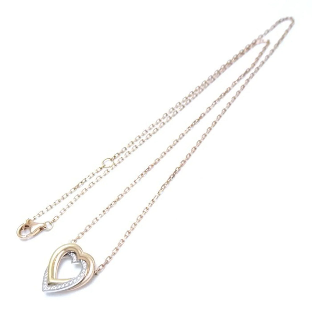 Pre-Loved Cartier Trinity Heart Necklace Diamond B7061200 K18 Three-Color Gold 291637 (Like New)