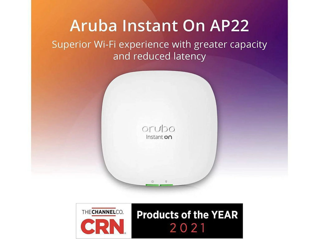 Aruba Instant On Ap22 802.11Ax 2X2 Wi-Fi 6 Wireless Access Point | Us Model | Power Source Included (R6M49A)