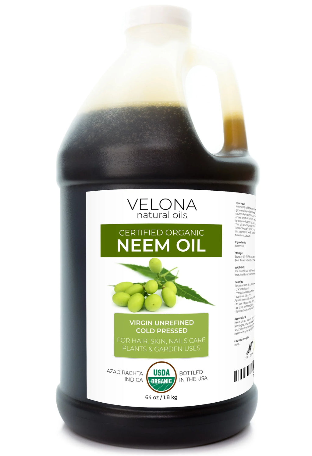 100% Skin Oil Hair, Care and Pressed Use Velona Cold Today - Organic oz | Enjoy | Body 64 Carrier USDA Unrefined, Virgin, | Results Pure - Neem Certified Natural | Oil and