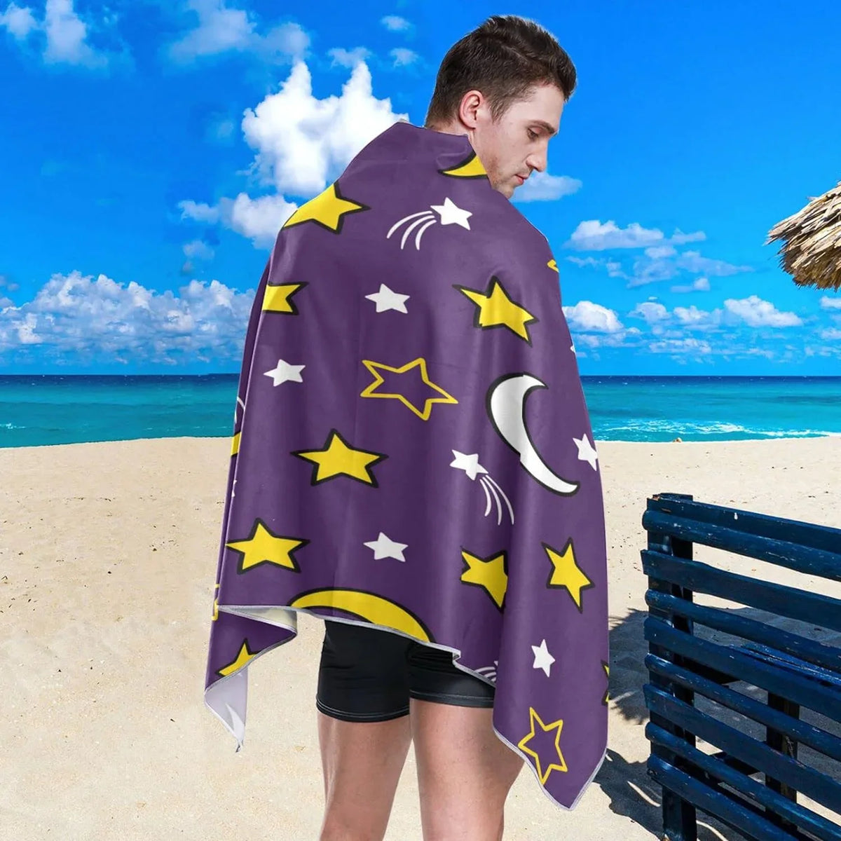 Oversized Dry Towels Towel for Moon Towel - Beach Absorbent Swimming Camping Lightweight Super Stars Bestwell Quick and Travel Compact - Holiday（419）