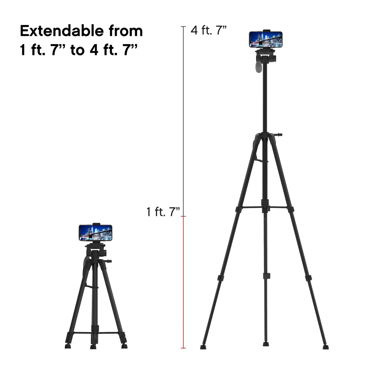 Carry Lightweight Aluminum Mounting Phone/Camera W/ for Air Pro Tripod & 57” - Bag On Screws Stand