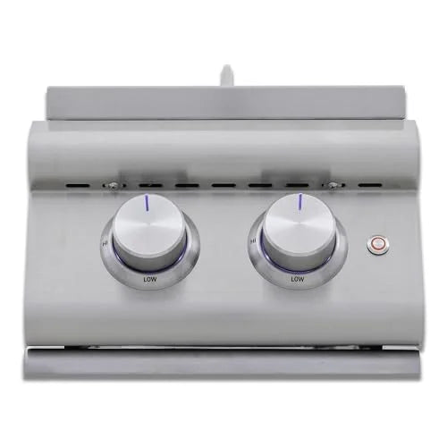 '- Burner Side BLZ-SB2-LTE3-NG Lid Blaze Natural Double Gas W/ Stainless Steel LTE+ Premium