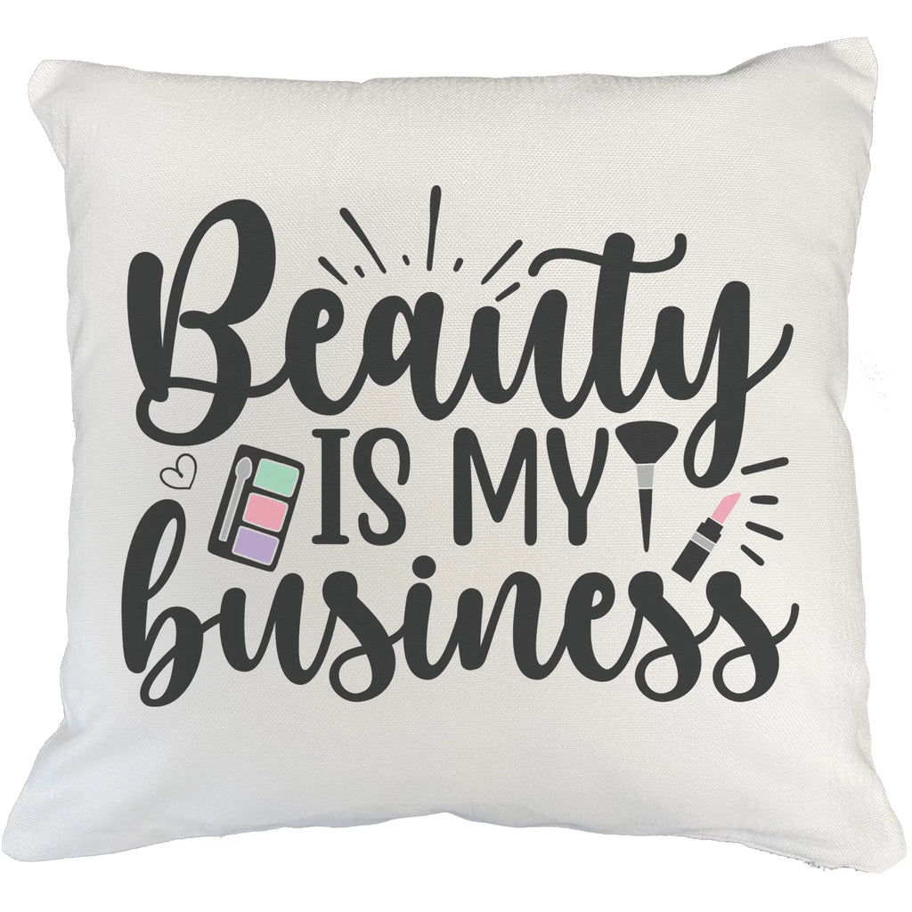 Merch or Lipstick Beauty Beauty Design Lovers, - IN for & Eyeshadow Business Makeup Gift White Cover, Pillow My w/ for Palette, Is Brush Artist Makeup 20X20 Cosmetologist, Themed Pink