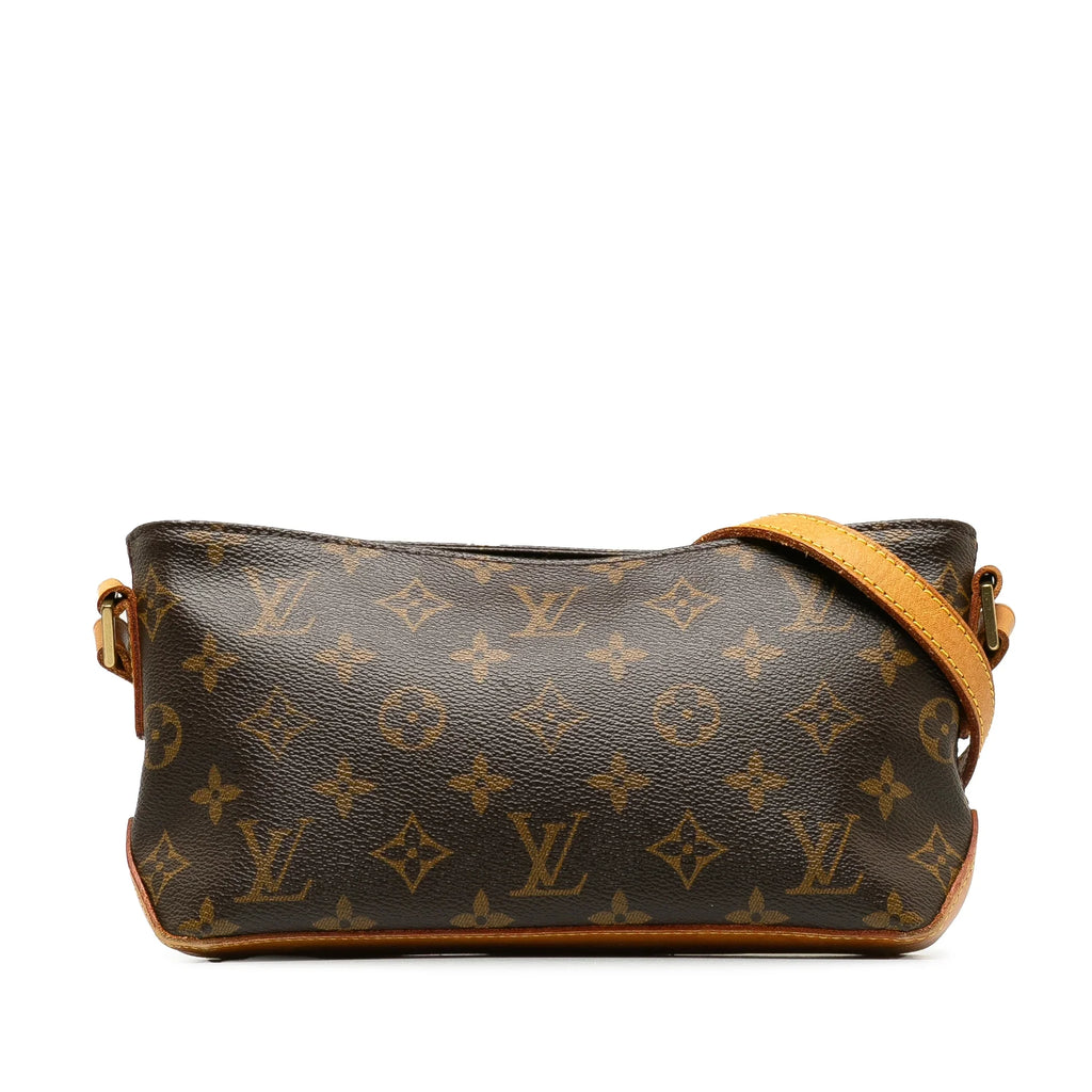Trotteur Monogram Bag Canvas Crossbody Brown Authenticated (Good) Pre-Owned Unisex