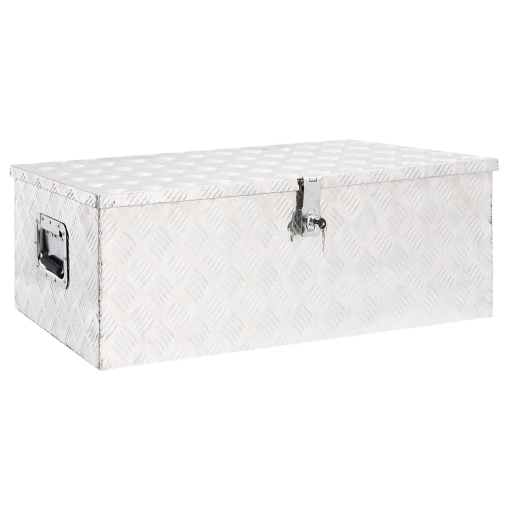 Box W x Storage x Vehicle, Organizer Lockable Toolbox H) Silver (L 13.2 Aluminum moobody Box Trip x 18.5 Tool Underbody Case for 35.4 Inches x Camping Truck Trailer Garage,