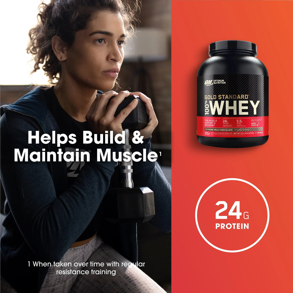 Optimum Nutrition, Gold Standard 100% Whey Protein Powder, Extreme Milk Chocolate, 5 Lb, 71 Servings